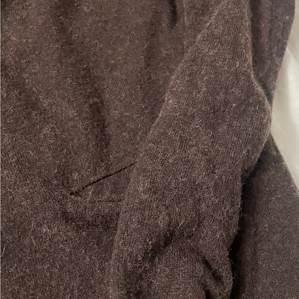 Laurie B. Full Zip Cotton Wool Cashmere Reversible Hoodie Sweater Brown Gray - Picture 14 of 15